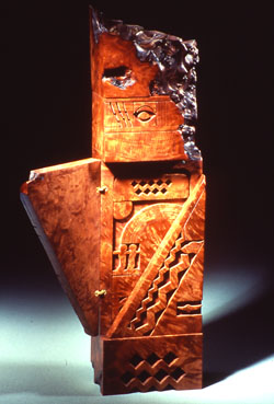 Redwood Totem: Sculptural Wooden Box by Michael Elkan