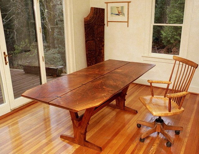 Original Trestle Table in Walnut by Michael Elkan