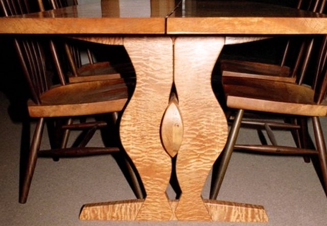 Below table view of Quilted Lady Table by Michael Elkan