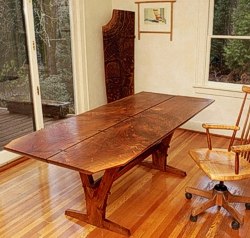 Original Trestle Table in Walnut by Michael Elkan with Ken Altman, master bowmaker