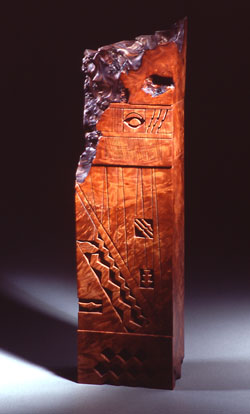 Redwood Totem: Sculptural Wooden Box by Michael Elkan