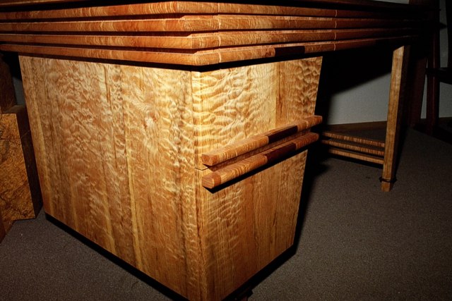 Close-up view of Drawers on Slat Work Desk by Michael Elkan